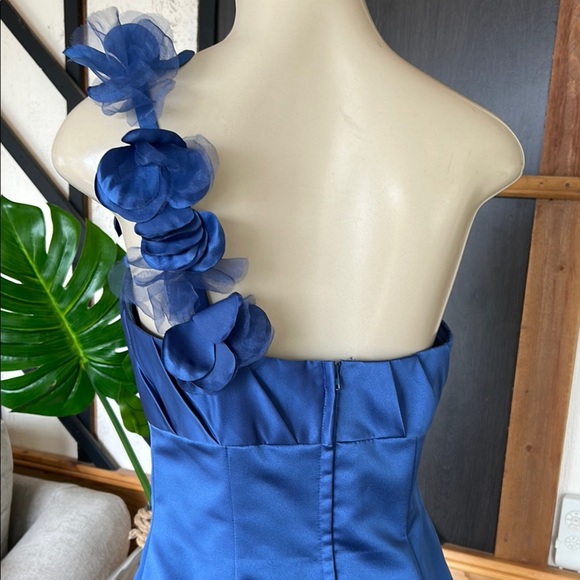 Elegant Blue One-Shoulder Dress Alfred Angelo size US10 - Picture 6 of 11